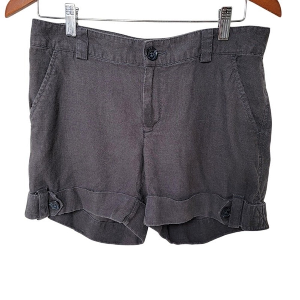 Banana Republic 100% Linen Shorts Women's‎ Size 6 Grey Casual Summer